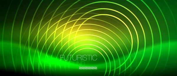 Neonglühende Techno-Linien, futuristische Hintergrundschablone mit quadratischen Formen — Stockvektor