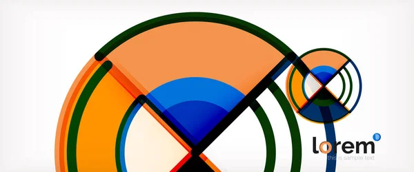 동그라미 추상 배경, 밝은 다채로운 라운드 기하학적 모양 — 스톡 벡터