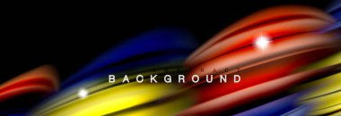 Karıştırma sıvı renk dalgalar siyah akan arka plan soyut tasarım