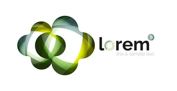 Logotipo de diseño geométrico abstracto hecho de elementos que fluyen — Vector de stock