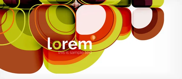 Fond abstrait - géométrique multicolore forme ronde composition. Modèle de mise en page abstrait à la mode pour la présentation commerciale ou technologique — Image vectorielle