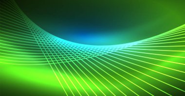 Neon parlayan sihirli arka plan, neon afiş, gece gökyüzü duvar kağıdı. Sihirli ışığı efekti. Noel soyut desen.