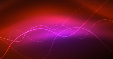 Neon satırları dalga geçmiş. Soyut Kompozisyon