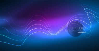 Soyut dalga koyu, parlak hareket üzerinde parlayan, Noel ve yeni yıl alan ışık sihirli. Techno arka plan