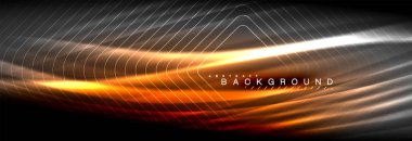 Neon parlayan sıvı dalga çizgileri, sihirli enerji uzay ışığı konsepti, soyut arka plan duvar kağıdı tasarımı