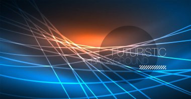 Neon parlayan sihirli arka plan, neon afiş, gece gökyüzü duvar kağıdı. Sihirli ışığı efekti. Noel soyut desen.