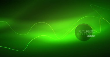 Soyut parlak glowinng renk dalga tasarım öğesi üzerinde koyu arka plan - bilim ya da teknoloji kavramı