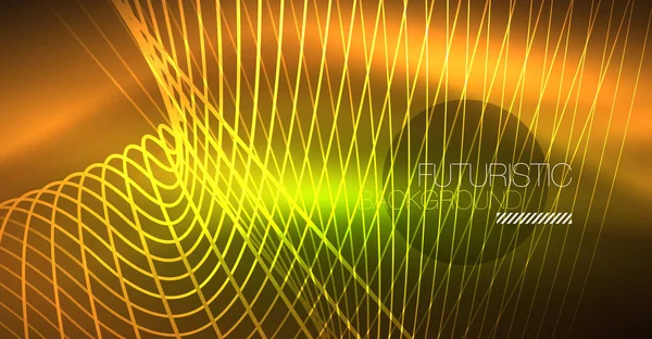 Tecnología digital fondo abstracto - diseño geométrico de neón. Líneas brillantes abstractas. Fondo tecno colorido. Forma futurista . — Archivo Imágenes Vectoriales