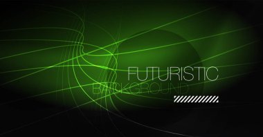 Dijital teknoloji arka plan - neon geometrik tasarım. Soyut parlak çizgiler. Renkli techno vektör arka plan. Fütüristik şekli.