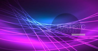 Neon parlayan sihirli arka plan, neon afiş, gece gökyüzü duvar kağıdı. Sihirli ışık vektör etkisi. Noel soyut desen.