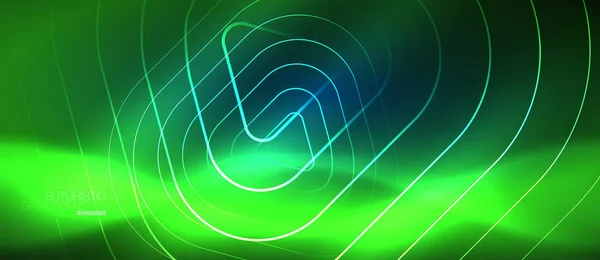 Neon izzó techno vonalak, hi-tech futurisztikus absztrakt háttér sablon geometriai alakzatok — Stock Vector