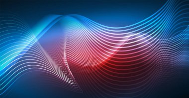 Soyut dalga koyu, parlak hareket üzerinde parlayan, Noel ve yeni yıl alan ışık sihirli. Techno arka plan