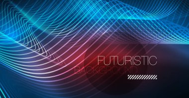 Soyut dalga koyu, parlak hareket üzerinde parlayan, Noel ve yeni yıl alan ışık sihirli. Techno arka plan