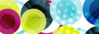 Çakışan daireye arka plan tasarım. İş veya teknoloji sunu veya web broşür kapak, duvar kağıdı için trendy soyut düzeni şablonu. Vektör çizim