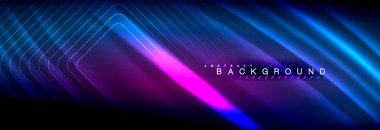 Neon parlayan sıvı dalga çizgileri, sihirli enerji uzay ışığı konsepti, soyut arka plan duvar kağıdı tasarımı