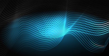 Neon satırları dalga geçmiş. Soyut Kompozisyon