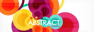 Soyut renkli geometrik kompozisyon - çok renkli daire arka plan