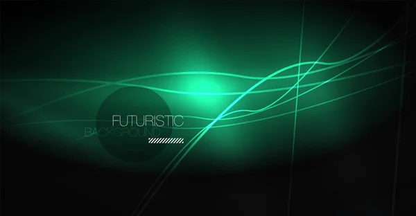 Digitaltechnologie abstrakter Hintergrund - neongeometrisches Design. abstrakte glühende Linien. bunter Techno-Hintergrund. futuristische Form. — Stockvektor