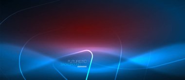 Neon parlayan techno hatları, yüksek teknoloji fütüristik arka plan şablonu geometrik şekillerle