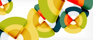 Daireler ve üçgenler geometrik arka plan. İş veya teknoloji sunu veya web broşür kapak, duvar kağıdı için trendy soyut düzeni şablonu. Vektör çizim