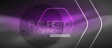 Siyah ve parlak renkli çizgiler neon tasarım, magin techno şablon arka plan