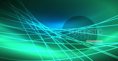 Neon parlayan sihirli arka plan, neon afiş, gece gökyüzü duvar kağıdı. Sihirli ışığı efekti. Noel soyut desen.