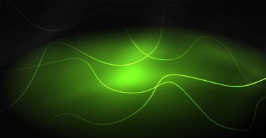 Neon satırları dalga geçmiş. Soyut Kompozisyon