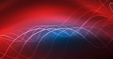 Soyut dalga koyu, parlak hareket üzerinde parlayan, Noel ve yeni yıl alan ışık sihirli. Techno arka plan