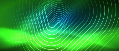 Neon parlayan techno hatları, yüksek teknoloji fütüristik arka plan şablonu geometrik şekillerle