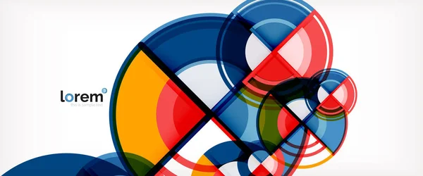 Kreis abstrakter Hintergrund, helle bunte runde geometrische Formen — Stockvektor