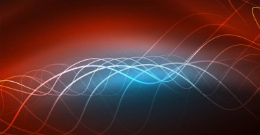 Neon satırları dalga geçmiş. Soyut Kompozisyon