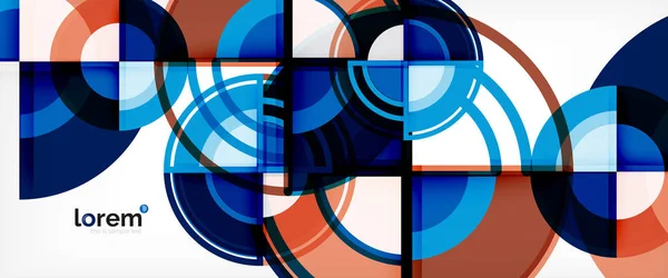 Cirkel abstracte achtergrond, heldere kleurrijke ronde geometrische vormen — Stockvector