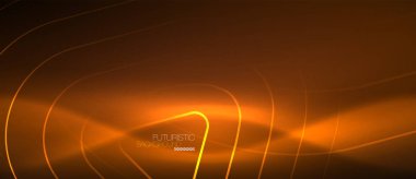 Soyut çizgilerle parlak neon ışıkları arka planını renklendirin