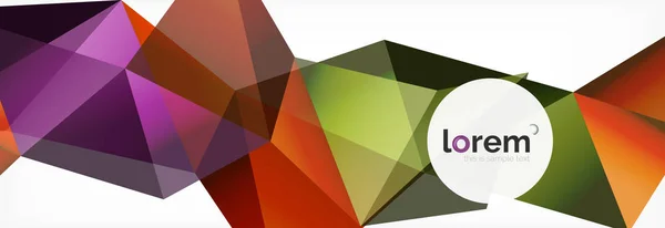 Vector kleurrijke geometrische driehoek achtergrond, ontwerp van de banner van het kristal — Stockvector