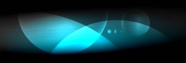 Vektör bulanık neon parlayan çevreler akan ve sıvı kavramı, enerji magic fantastik arka plan ışık