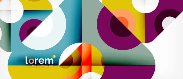Formas geométricas coloridas composición fondo abstracto. Diseño dinámico mínimo — Archivo Imágenes Vectoriales