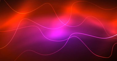 Neon satırları dalga geçmiş. Soyut Kompozisyon