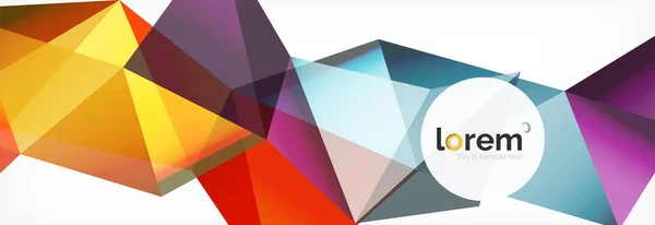 Vector kleurrijke geometrische driehoek achtergrond, ontwerp van de banner van het kristal — Stockvector