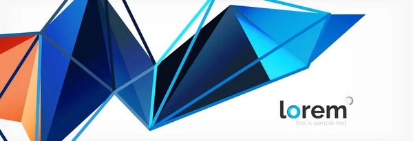 Fond triangle géométrique vectoriel coloré, conception de bannière en cristal — Image vectorielle