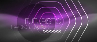 Siyah ve parlak renkli çizgiler neon tasarım, magin techno şablon arka plan