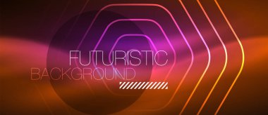 Neon parlayan dalga, sihirli enerji ve ışık arka plan. Vektör duvar kağıdı şablonu