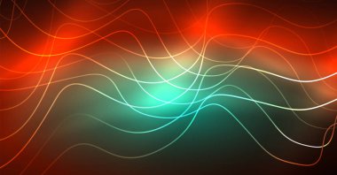 Neon satırları dalga geçmiş. Soyut Kompozisyon