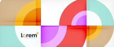 Arka plan, renkli yuvarlak şekiller gölge efektleri ile modern daireler geometrik soyut