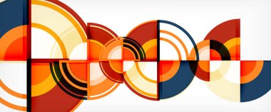 Daire arka plan, parlak renkli yuvarlak geometrik şekiller