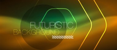 Neon parlayan dalga, sihirli enerji ve ışık arka plan. Vektör duvar kağıdı şablonu