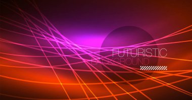 Neon parlayan sihirli arka plan, neon afiş, gece gökyüzü duvar kağıdı. Sihirli ışığı efekti. Noel soyut desen.