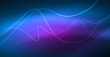 Soyut dalga koyu, parlak hareket üzerinde parlayan, Noel ve yeni yıl alan ışık sihirli. Techno arka plan