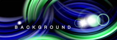 Karıştırma sıvı renk dalgalar siyah akan arka plan soyut tasarım