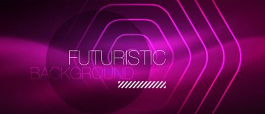 Neon parlayan dalga, sihirli enerji ve ışık arka plan. Vektör tasarım duvar kağıdı şablonu