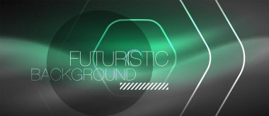 Siyah ve parlak renkli çizgiler neon tasarım, magin techno şablon arka plan